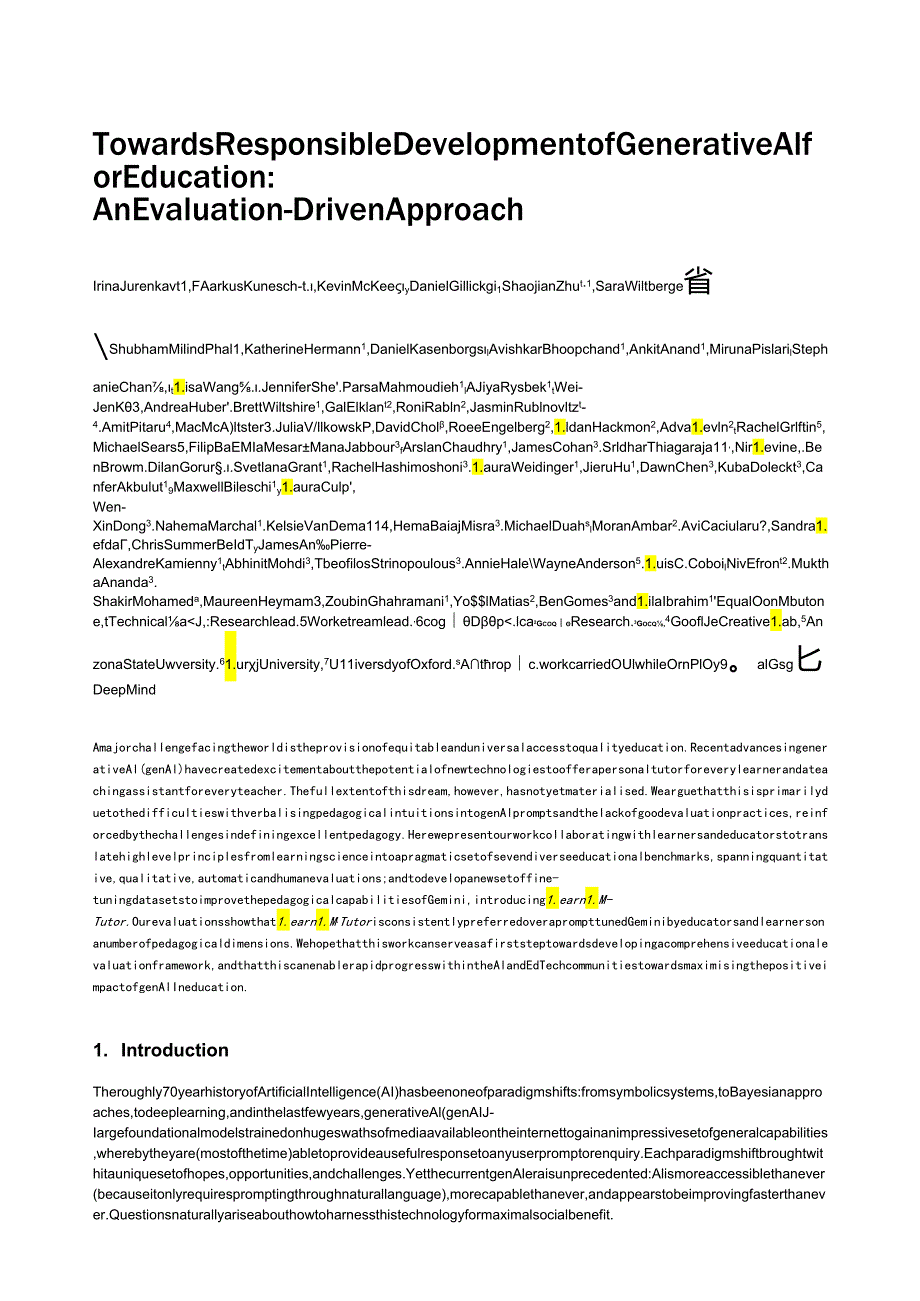 谷歌-教育生成式人工智能开发技术报告 2024.docx_第1页