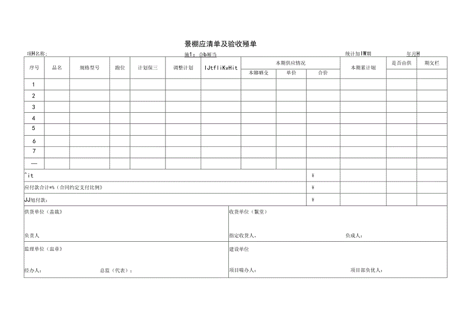 【工程管理】累计材料供应清单及验收交接单.docx_第1页