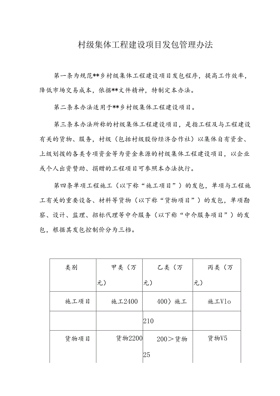 村级集体工程建设项目发包管理办法.docx_第1页