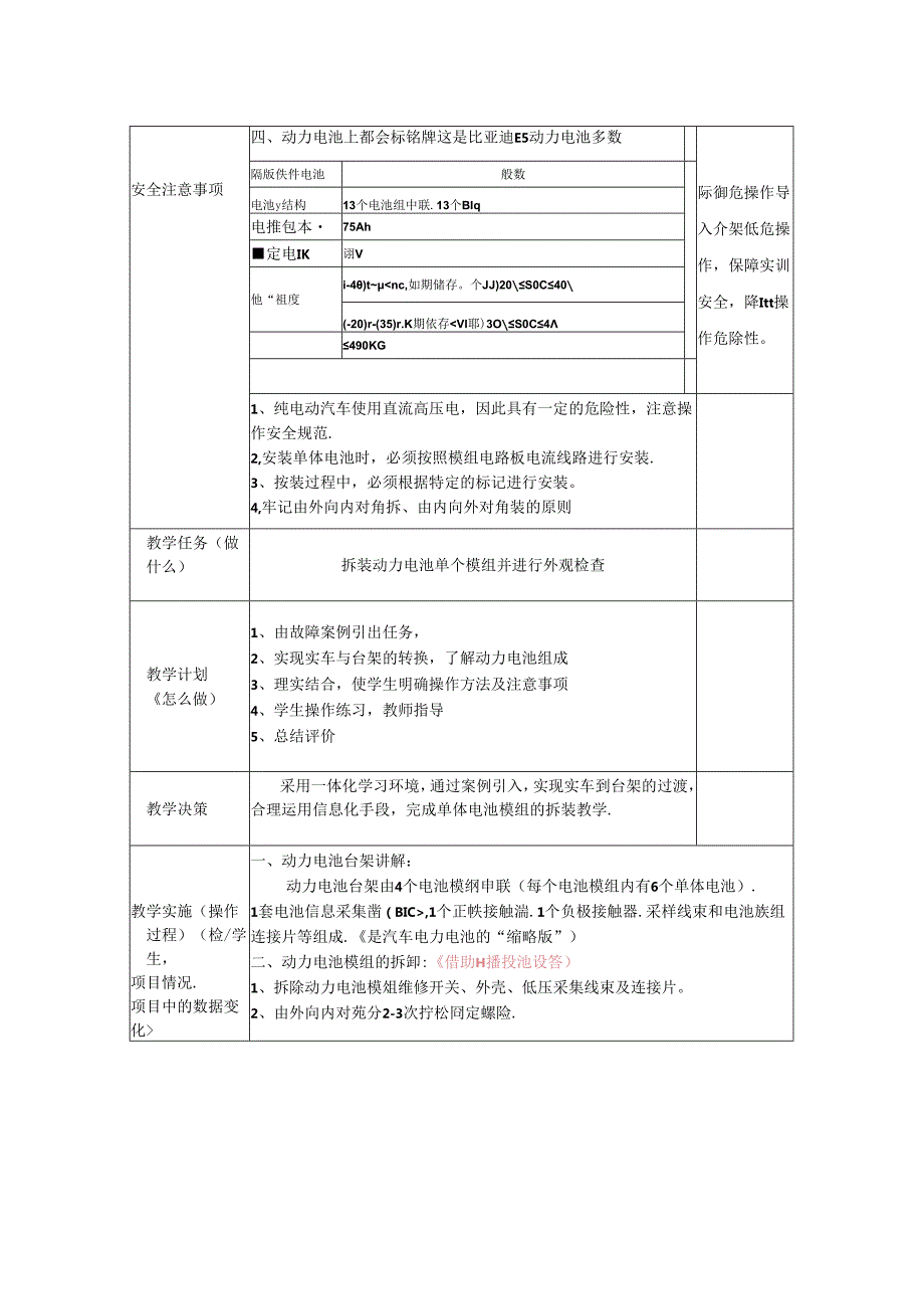 动力电池模组的检查与拆装教案附工单.docx_第2页