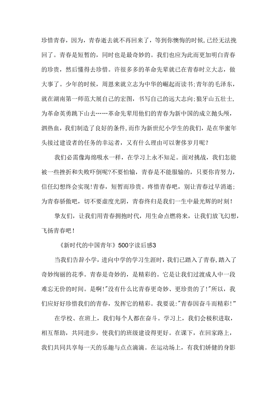 《新时代的中国青年》500字读后感精选10篇.docx_第3页