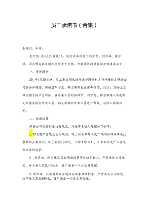 员工承诺书（合集）.docx