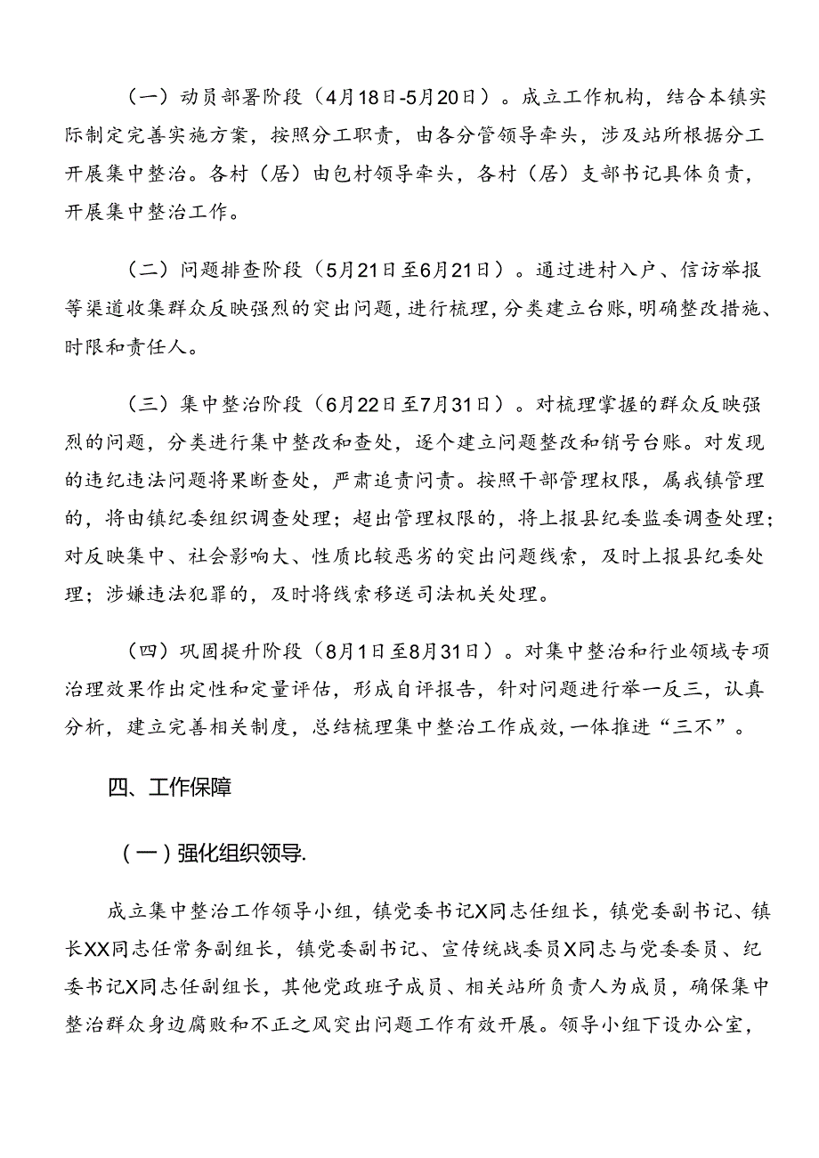 2024年群众身边不正之风和腐败问题集中整治工作的方案（八篇）.docx_第3页