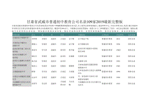 甘肃省武威市普通初中教育公司名录2019版109家.docx