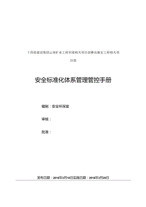 某集团工程项目部安全标准化体系管理手册.docx