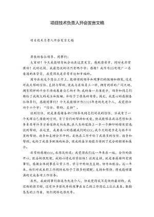 项目技术负责人开会发言文稿.docx