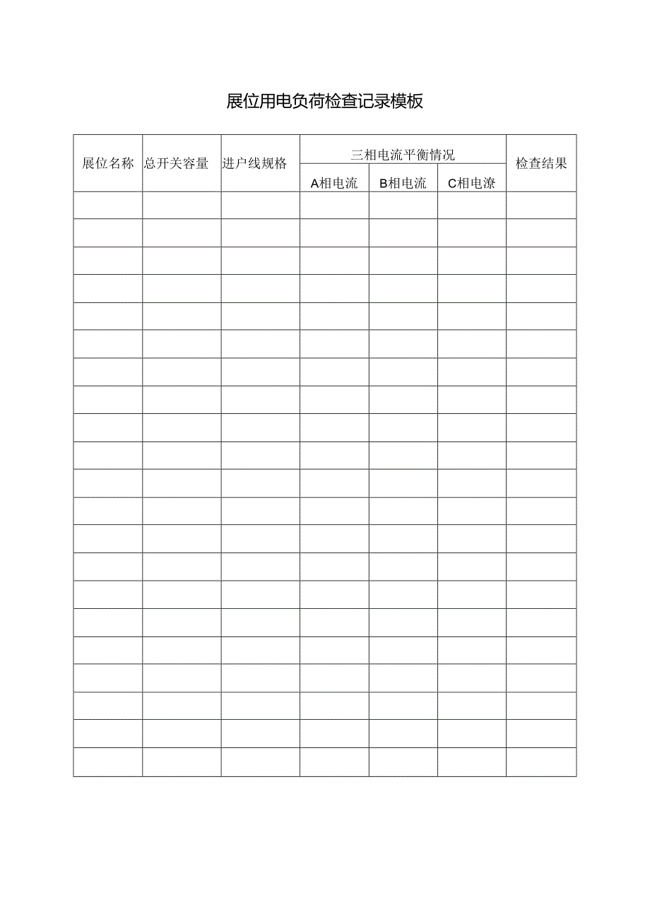 展位用电负荷检查记录模板.docx_第1页