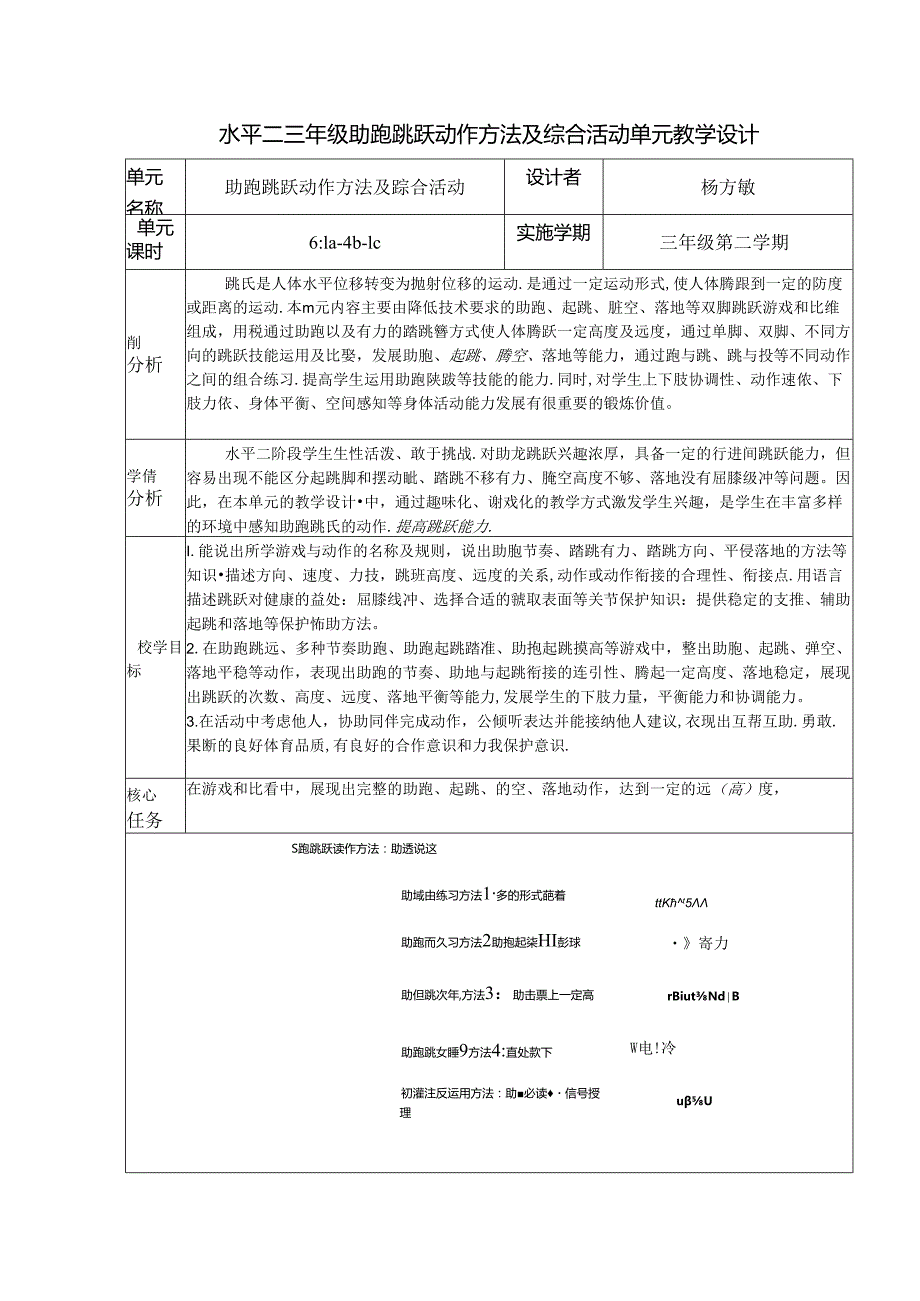 小学体育教学：助跑跳跃的练习方法：高处跳下 杨方敏3.docx_第1页