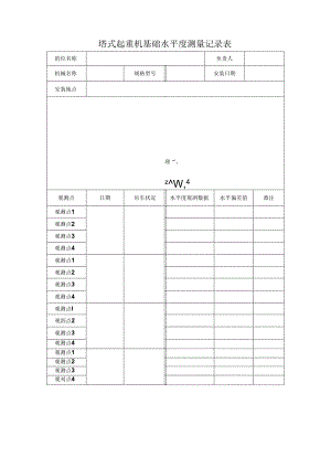 塔式起重机基础水平度测量记录表、塔式起重机塔身垂直度测量记录表.docx