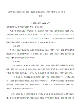 内蒙古自治区能源局关于印发《能源基础设施工程项目实施招标告知承诺制》的通知.docx