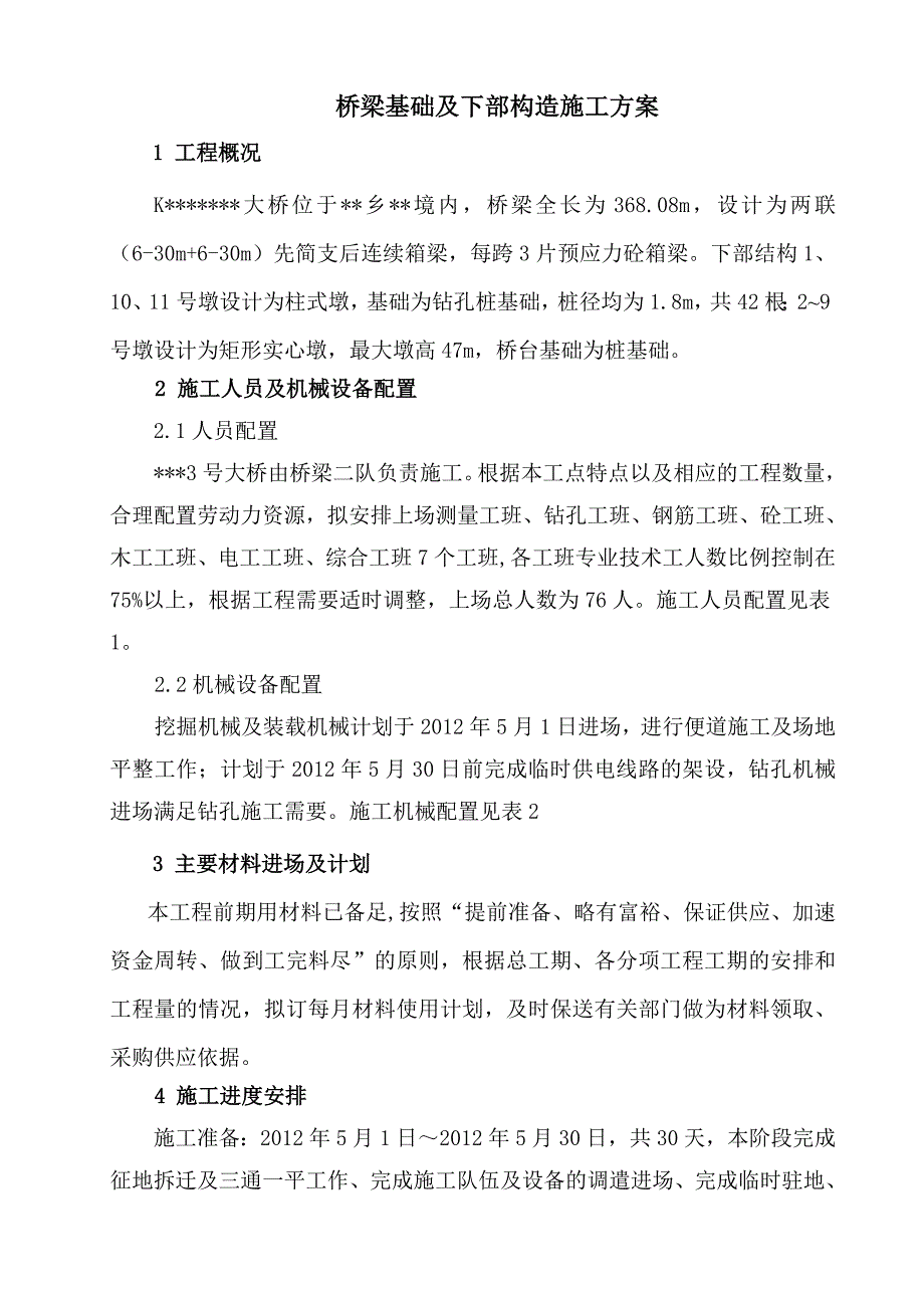 桥梁基础及下部构造施工方案(钻孔灌注桩).doc_第1页