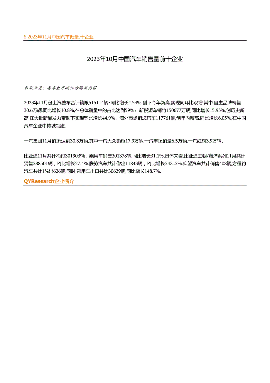 2023年11月中国汽车产销分别完成309.3万辆和297万辆上汽实现销量同比增长4.54%.docx_第3页