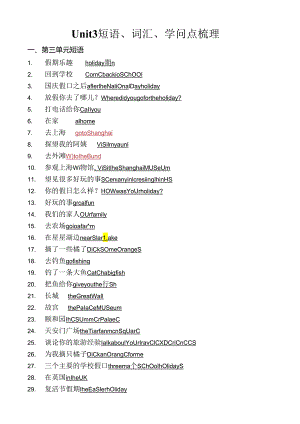 unit3 holiday fun知识点梳理.docx