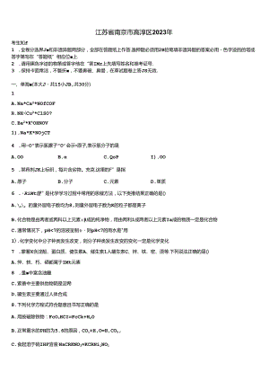 江苏省南京市高淳区2023年含解析.docx