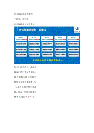 李一环门店标准化流程有哪些：店长工作流程与督导巡店标准化流程.docx