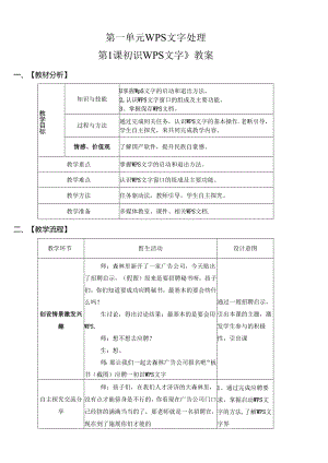 信息技术初识《WPS文字》教案.docx