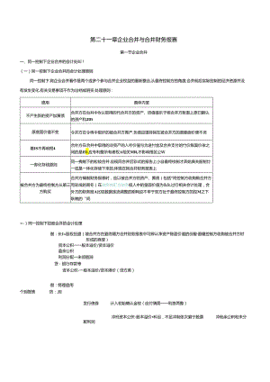 2024中级会计职称考试中级会计实务课件讲义——第二十一章 企业合并与合并财务报表.docx