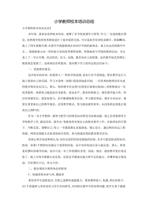 小学教师校本培训总结.docx