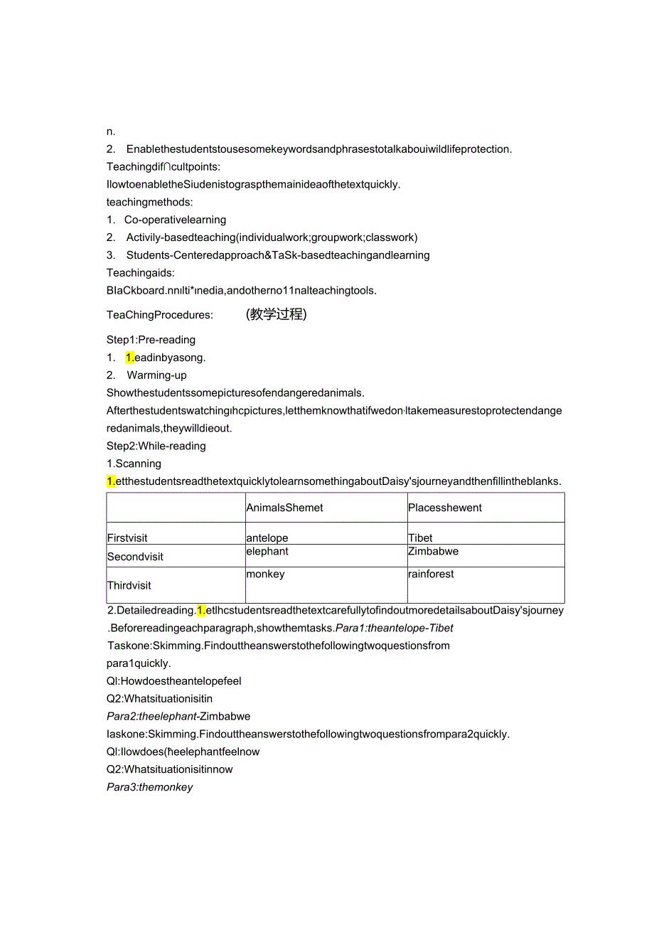 Unit4WildlifeProtection全套教案.docx_第3页