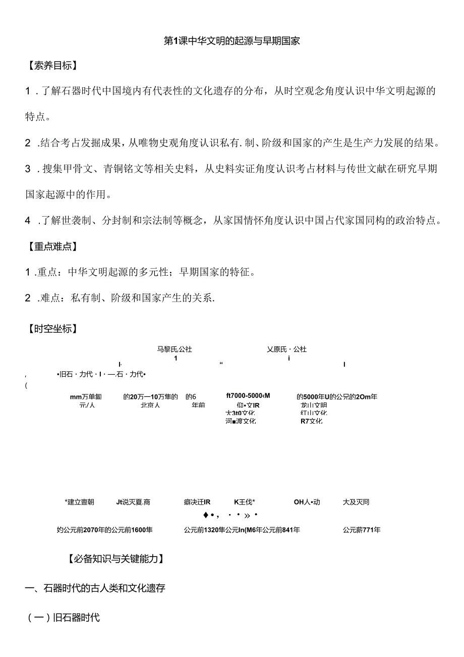 第1课《中华文明的起源与早期国家》精品学案.docx_第1页