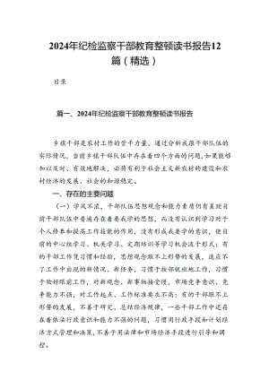 2024年纪检监察干部教育整顿读书报告12篇（精选）.docx