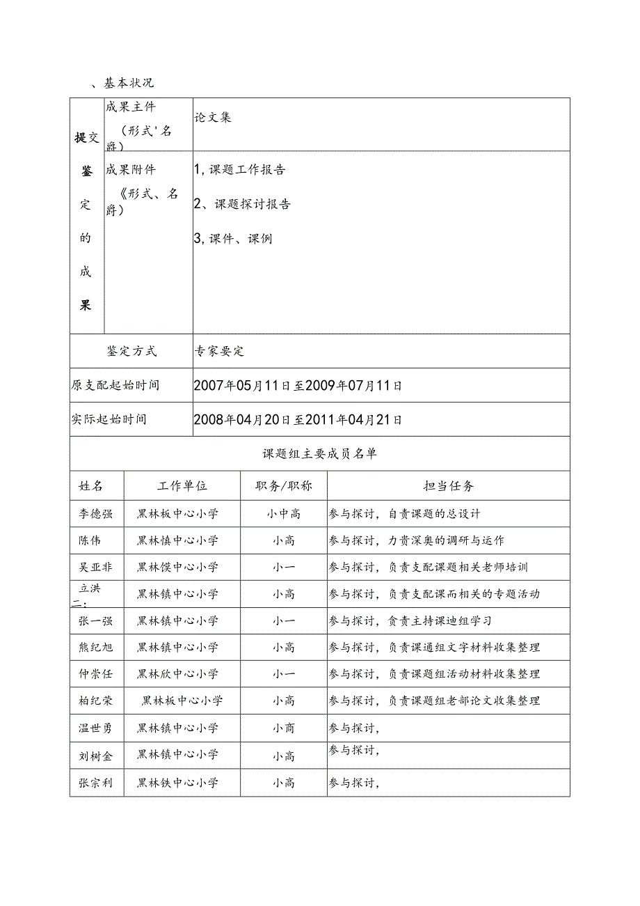 《应用信息技术优化农村小学教师课堂教学的研究》课题结题鉴定评审表.docx_第2页