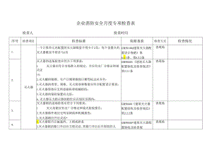 企业消防安全月度专项检查表.docx