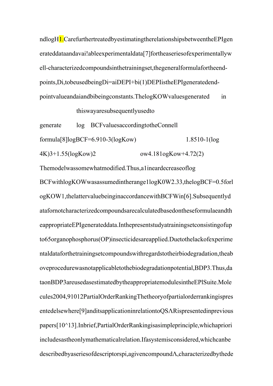 Giving Molecules an Identity. On the Interplay Between QSARs and Partial Order Ranking.docx_第3页