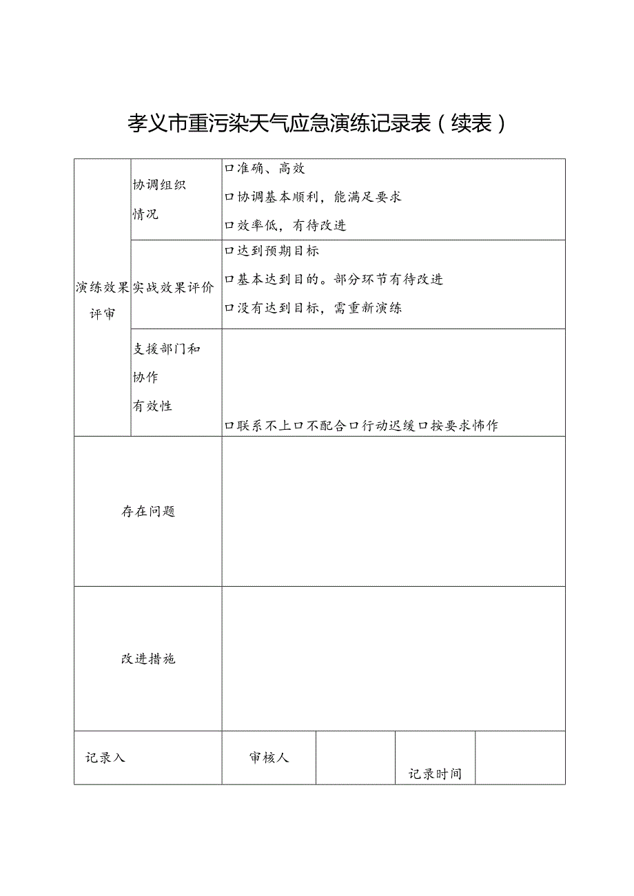 孝义市重污染天气应急演练记录表.docx_第2页