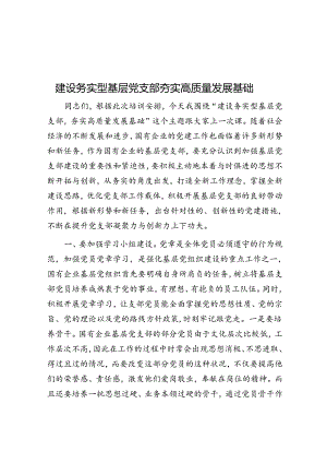 建设务实型基层党支部 夯实高质量发展基础.docx