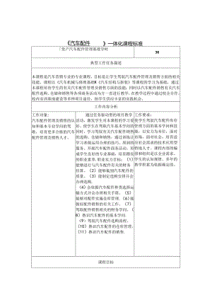 《汽车配件管理》一体化课程标准(0403-3-3-37).docx