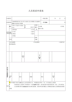 计划模版-人员需求申请表.docx