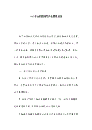 中小学校校园消防安全管理制度.docx