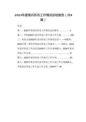 （9篇）2023年度意识形态工作情况总结报告范文.docx