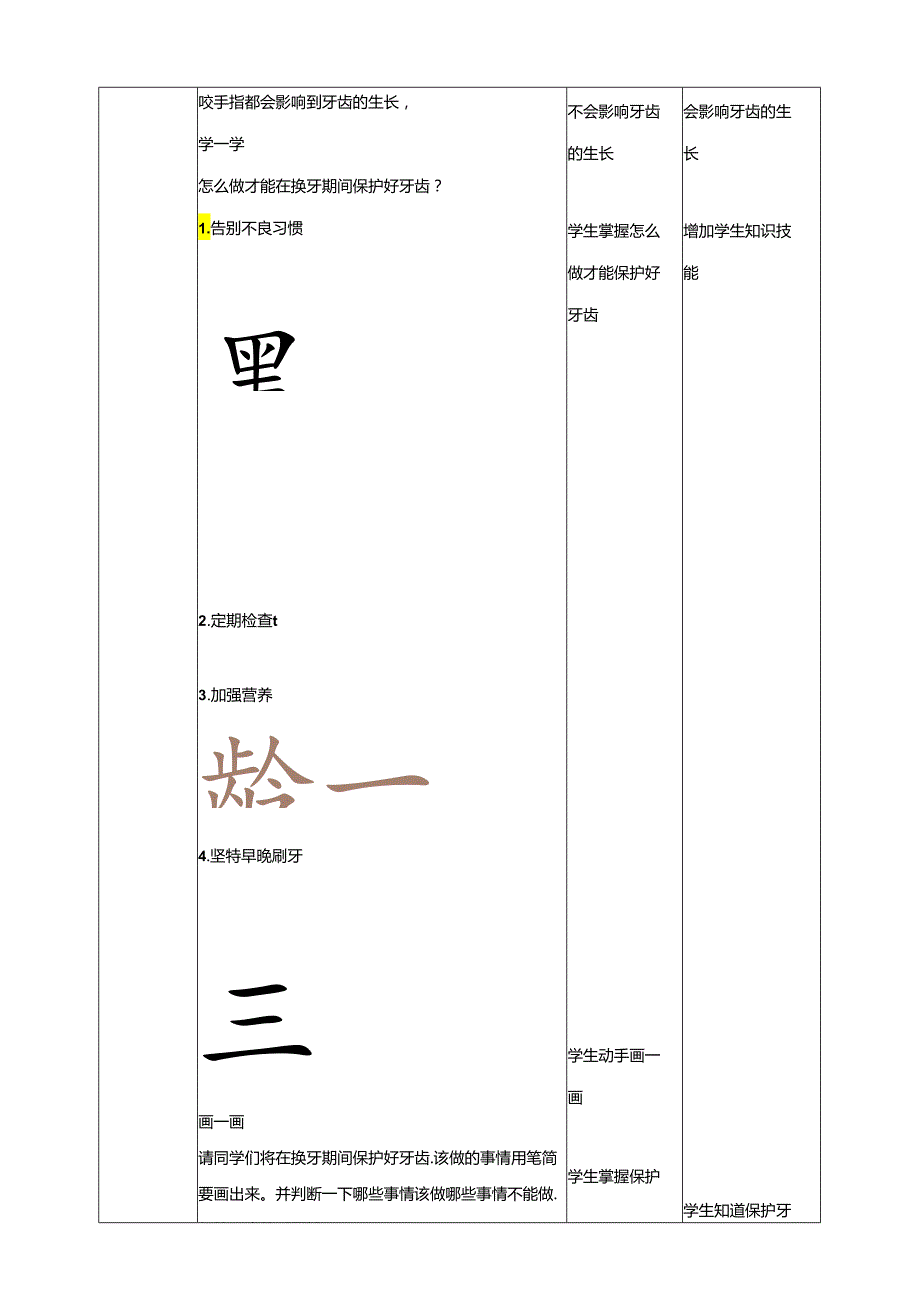 活动一《换牙期的自我保护》教案 沪科黔科版综合实践活动一年级上册.docx_第2页