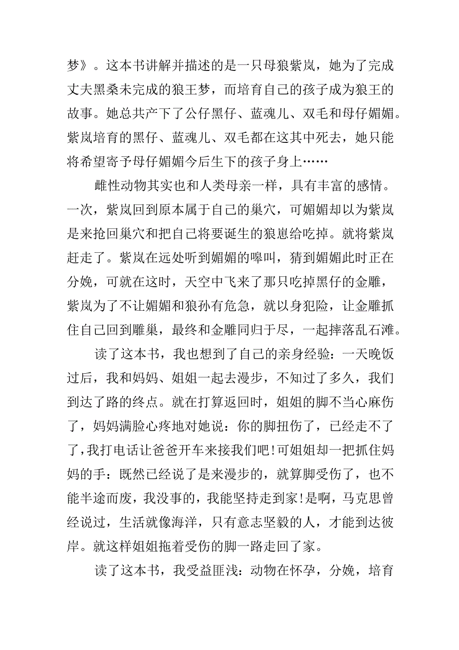 《狼王梦》经典读书心得.docx_第3页