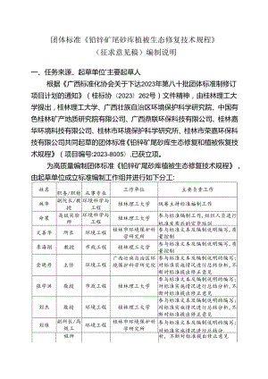 2.团体标准《铅锌矿尾砂库植被生态修复技术规程》（征求意见稿）编制说明.docx