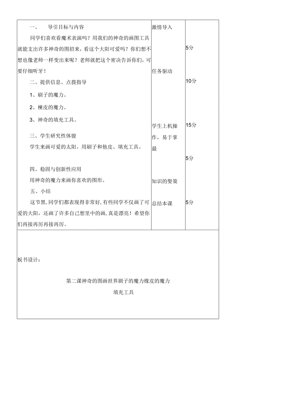 三年级下册信息技术教案（表格式）2 神奇的图画世界龙教版（新） .docx_第2页