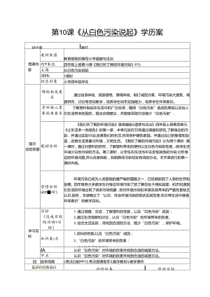 统编版四年级道德与法治上册第四单元 让生活多一些绿色 10 我们所了解的环境污染教学设计.docx