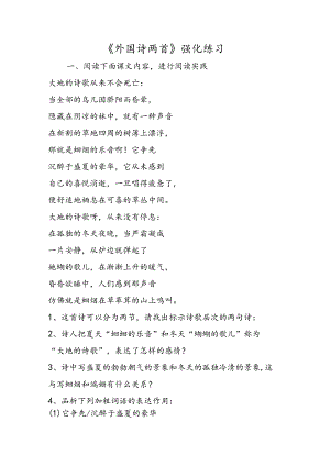 《外国诗两首》强化练习.docx