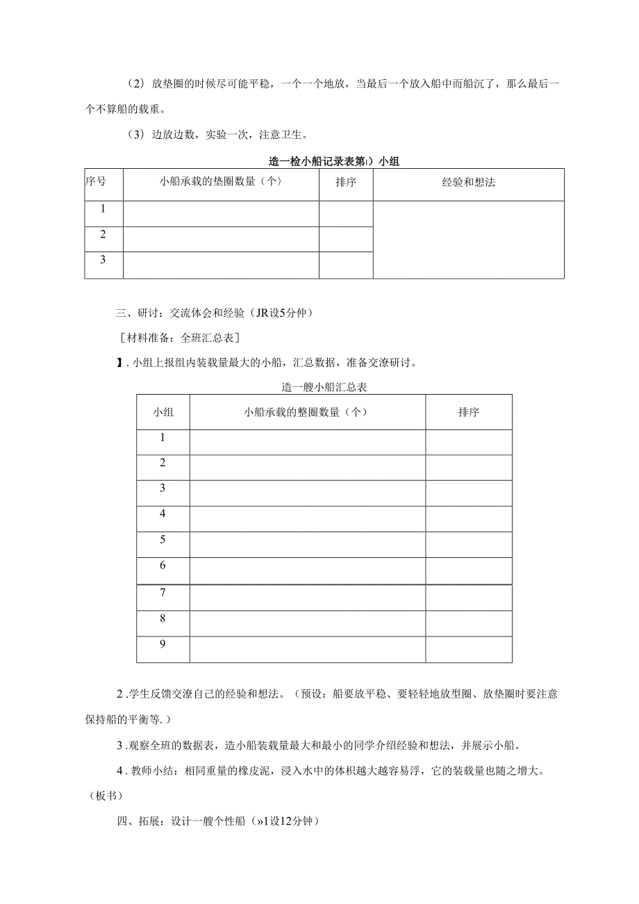 教科版小学科学五下1-4《造一艘小船》教学设计.docx_第3页