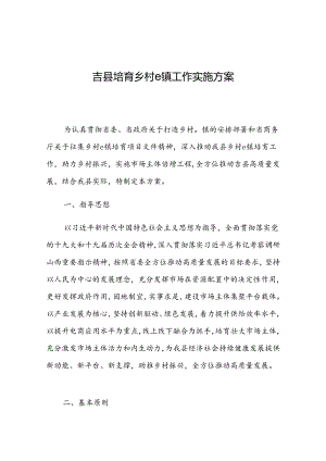 吉县培育乡村e镇工作实施方案.docx