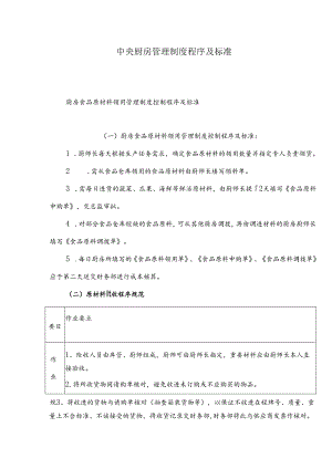 中央厨房管理制度程序及标准.docx