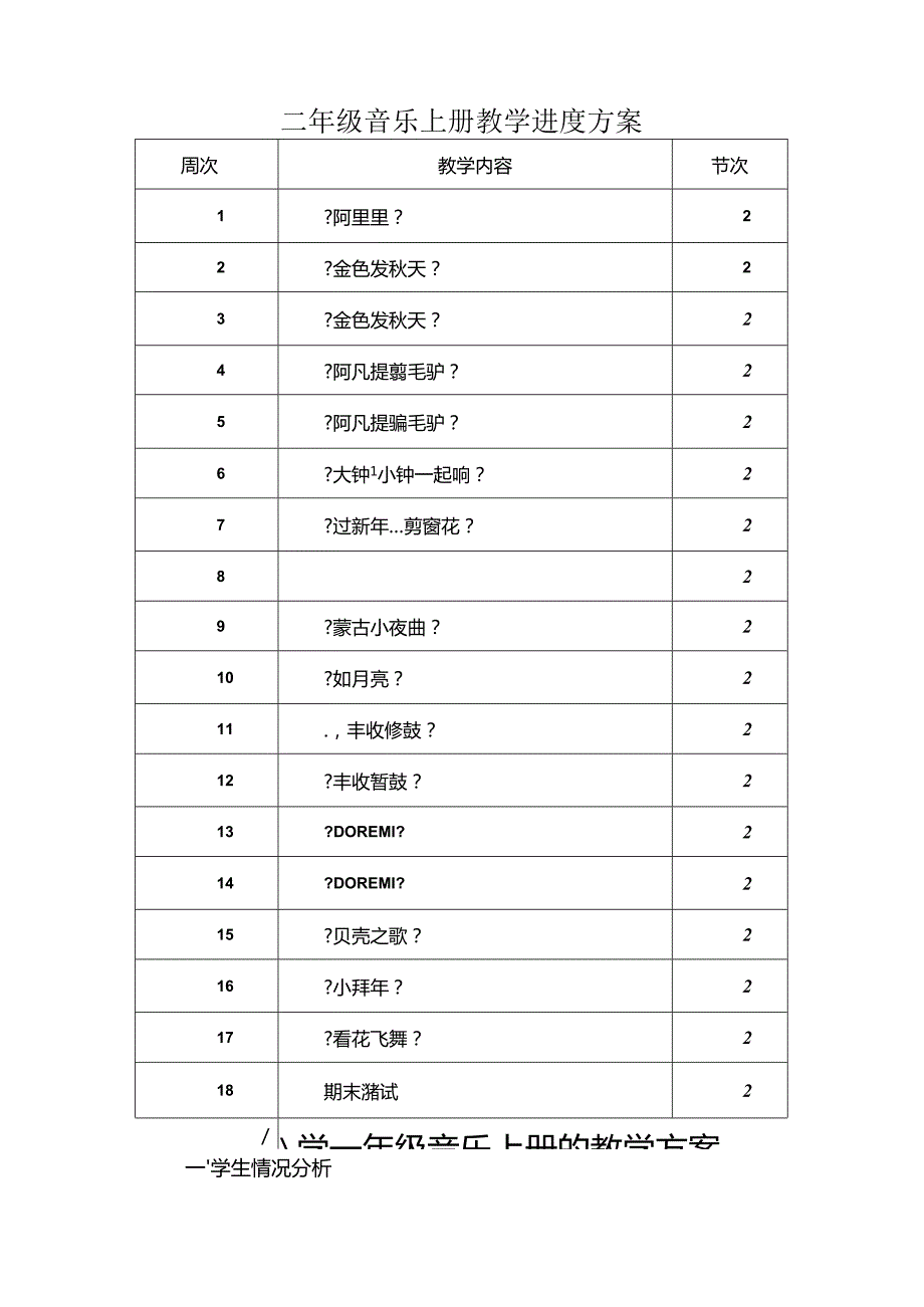 湘教版二年级（上册）音乐教学案.docx_第1页