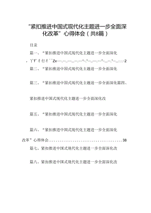 2024“紧扣推进中国式现代化主题进一步全面深化改革”心得体会【8篇】.docx