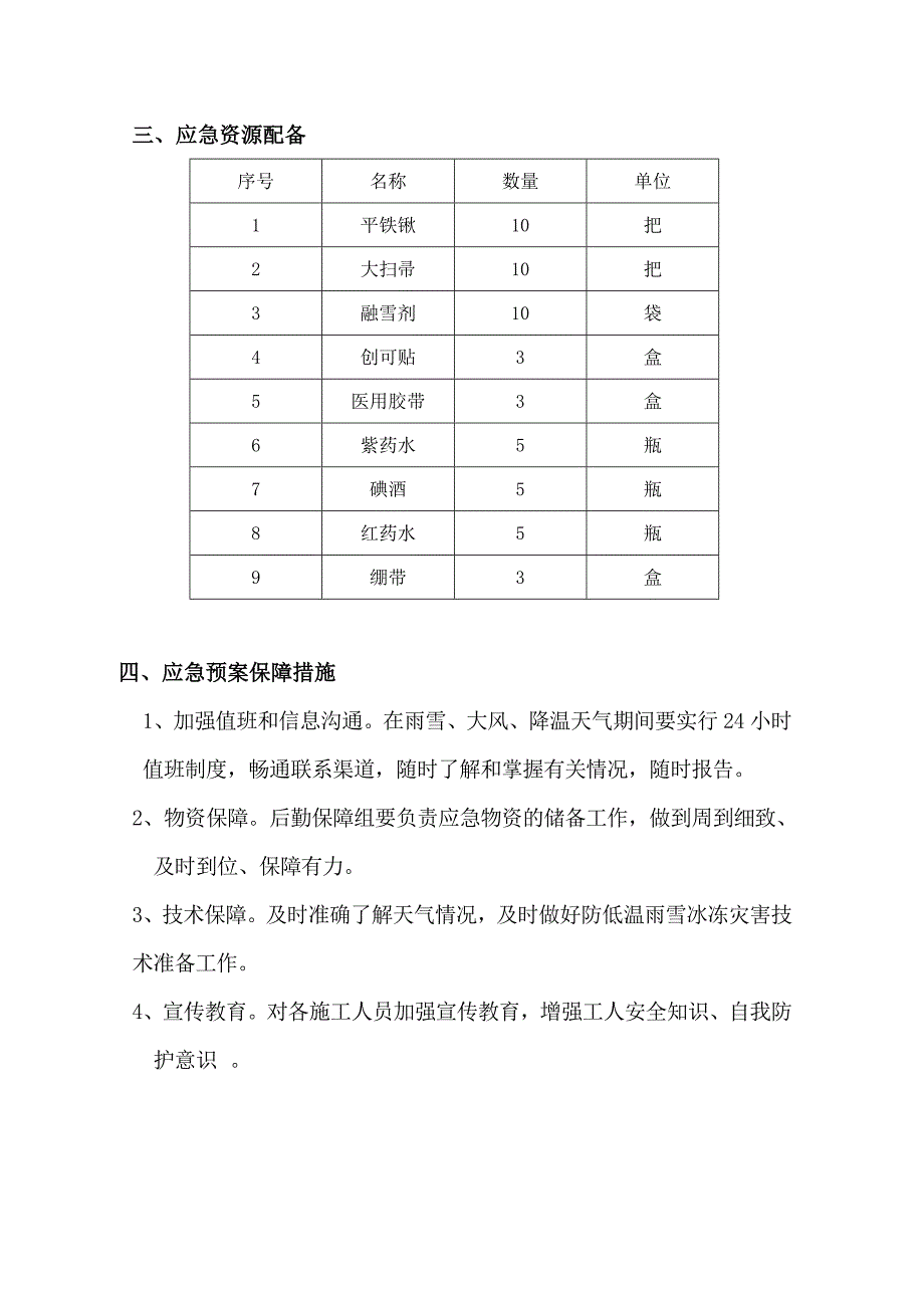 冬季施工防低温雨雪冰冻灾害应急预案.doc_第3页