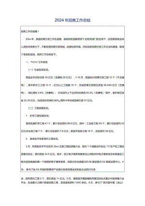 2024年招商工作总结.docx