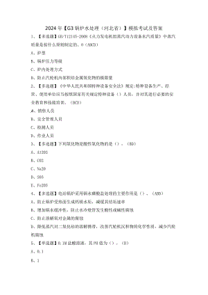 2024年【G3锅炉水处理（河北省）】模拟考试及答案.docx