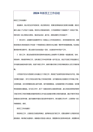 2024年新员工工作总结.docx