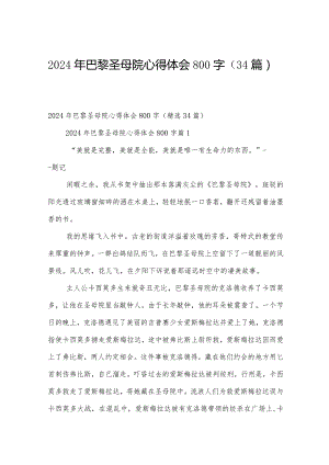 2024年巴黎圣母院心得体会800字（34篇）.docx